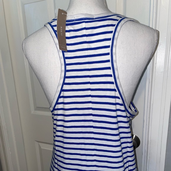 NWT J Crew Blue and White Stripe Tank Dress - Picture 7 of 9